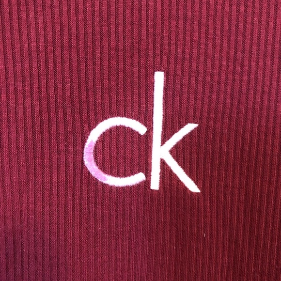 Stretch Ribbed Long Sleeved Thermal Maroon Snaps - Picture 2 of 9